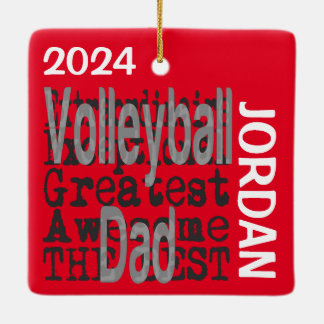 Adorno De Cerámica Personalizado Extraordinario de Voleibol Dad