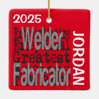 Adorno De Cerámica Personalizado Extraordinario de Welder Fabricator