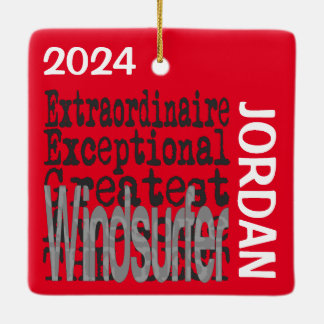 Adorno De Cerámica Personalizado Extraordinario de Windsurfer