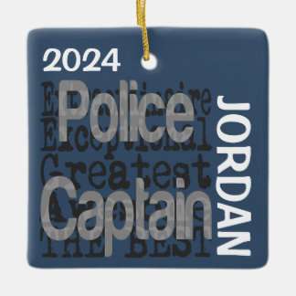 Adorno De Cerámica Personalizado Extraordinario del Capitán de Policí