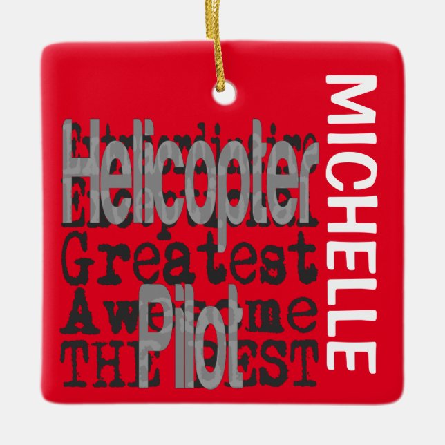 Adorno De Cerámica Personalizado Extraordinario del Helicóptero Pilot (Anverso)