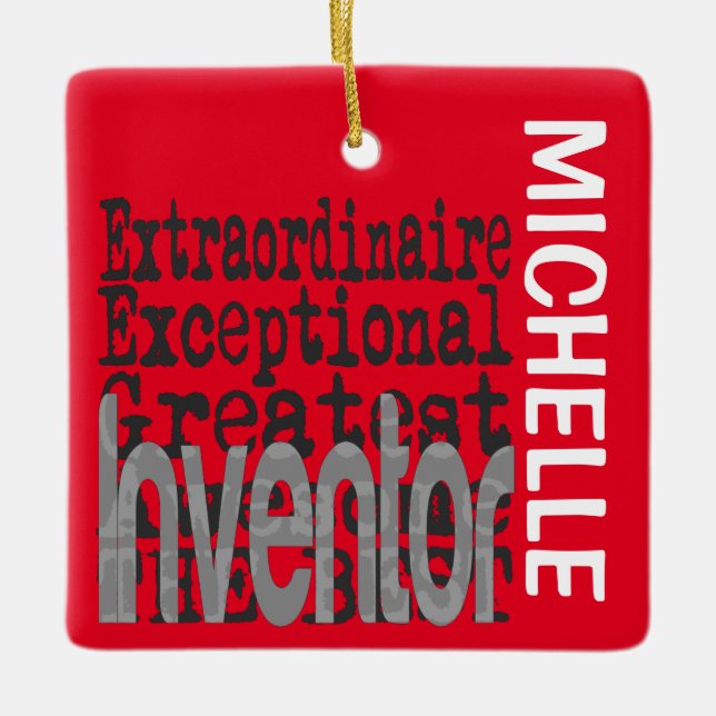 Adorno De Cerámica Personalizado Extraordinario del Inventor (Anverso)