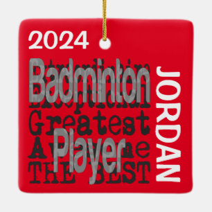 Adorno De Cerámica Personalizado Extraordinario del jugador Badminton