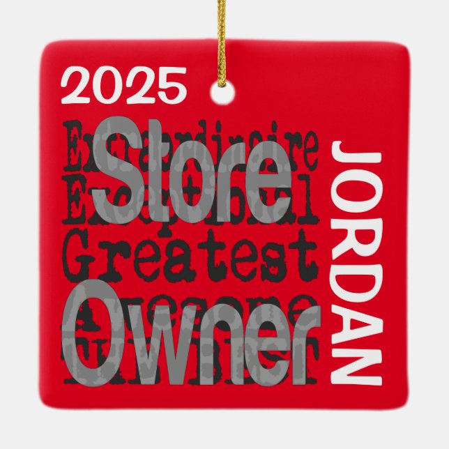 Adorno De Cerámica Personalizado Extraordinario del propietario de la (Reverso)