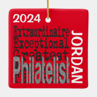 Adorno De Cerámica Personalizado Extraordinario Filatelista