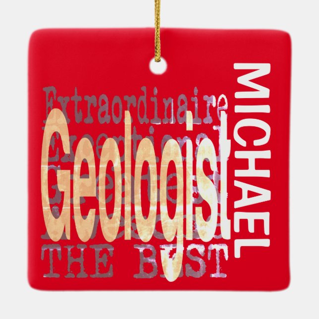 Adorno De Cerámica Personalizado Extraordinario Geólogo (Reverso)