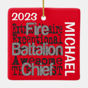 Adorno De Cerámica Personalizado Extraordinario Jefe de Batallón de F