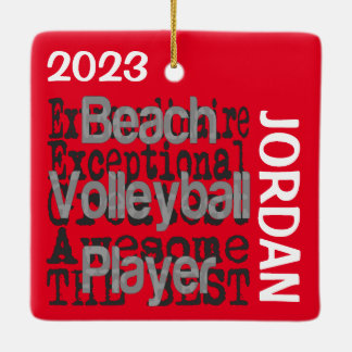 Adorno De Cerámica Personalizado Extraordinario Jugador de Voleibol P