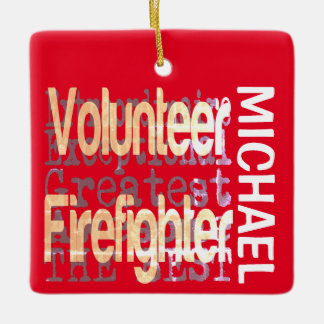 Adorno De Cerámica Personalizado Extraordinario Voluntario de Bombero
