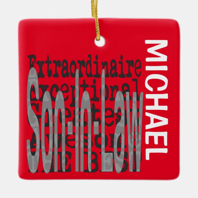 Adorno De Cerámica Personalizado extraordinario yerno (Anverso)