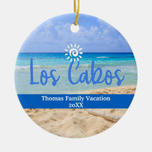 Adorno De Cerámica Personalizado Familia Los Cabos Navidades de vacac
