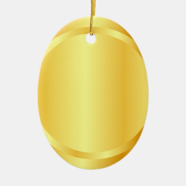 Adorno De Cerámica Personalizado Faux Gold Metallic Look Elegant Temp (Frente)