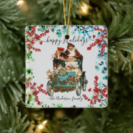 Adorno De Cerámica Personalizado Felices Fiestas Moda Rústica Vintage