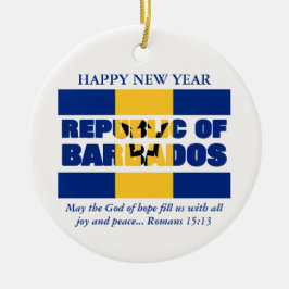 Adorno De Cerámica Personalizado Feliz Año Nuevo República de Barbado