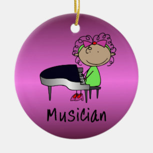 Adorno De Cerámica Personalizado femenino profesional del músico del