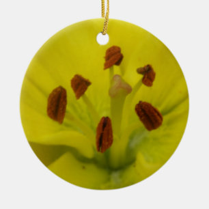 Adorno De Cerámica Personalizado floral amarilla Lily amarilla Cumple