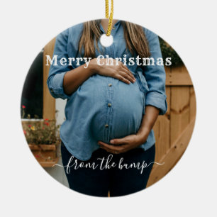 Adorno De Cerámica personalizado foto alegre Navidad del bulto