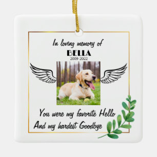 Adorno De Cerámica Personalizado Foto Ángel Perro Conmemoración de Si