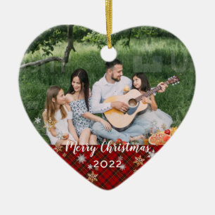 Adorno De Cerámica Personalizado Foto de Navidades de frontera de dob