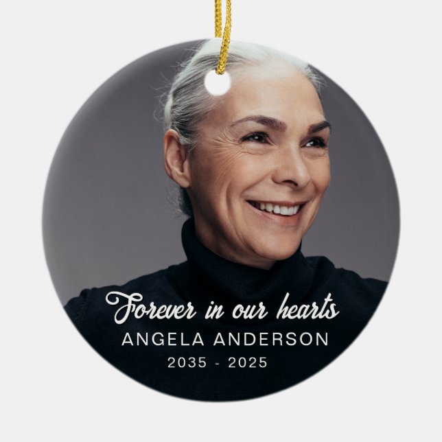 Adorno De Cerámica Personalizado Foto Homenaje conmemorativo personal (Frente)