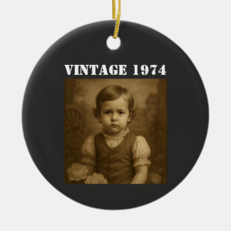Adorno De Cerámica Personalizado Foto infantil y añada de año persona