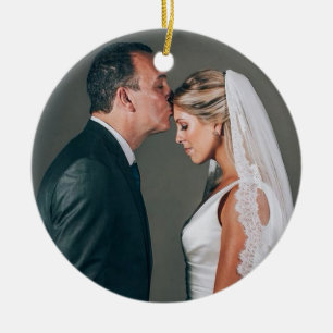 Adorno De Cerámica personalizado foto padre de la novia