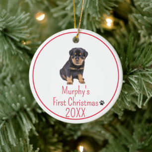 Adorno De Cerámica Personalizado Foto Perros Primera Navidad 20XX