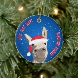 Adorno De Cerámica Personalizado Funny Donkey Santa Pun 2025
