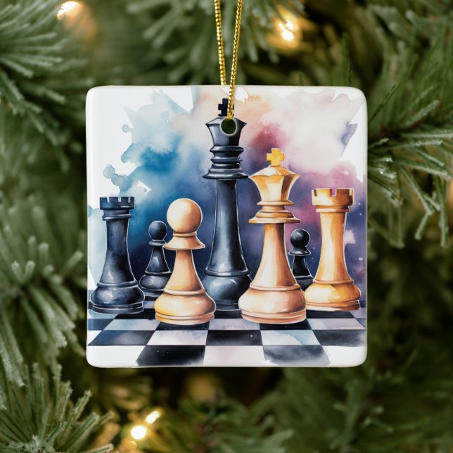 Adorno De Cerámica Personalizado Galaxy Chess Pieces Navidades de aje (Árbol)