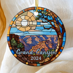 Adorno De Cerámica Personalizado Gran Cañón Faux StainGlass