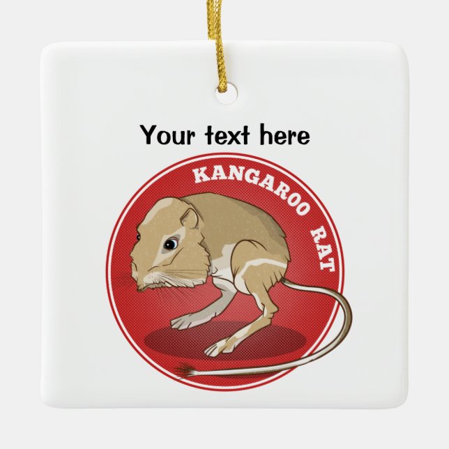 Adorno De Cerámica Personalizado Kangaroo Rat (Anverso)
