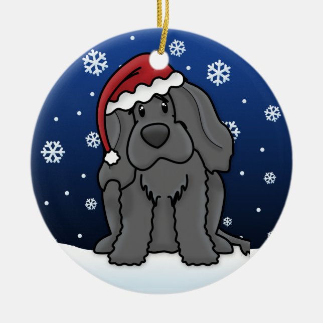 Adorno De Cerámica Personalizado kawaii Navidades de Perros de Agua p (Frente)