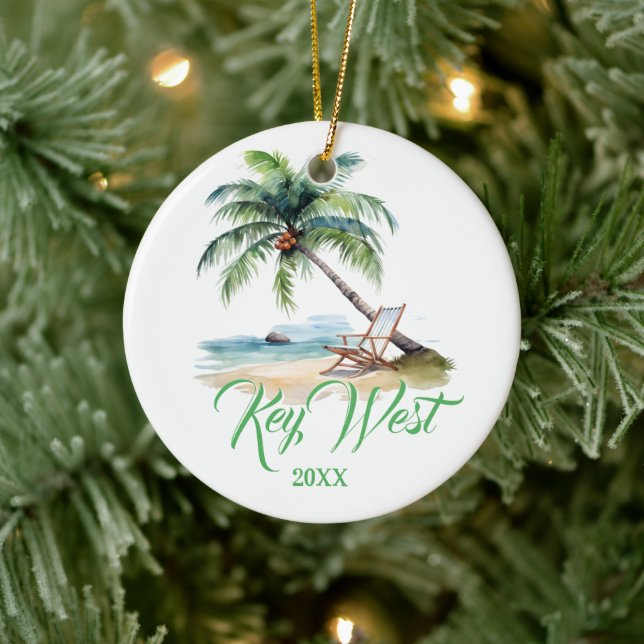 Adorno De Cerámica Personalizado Key West Beach (Árbol)