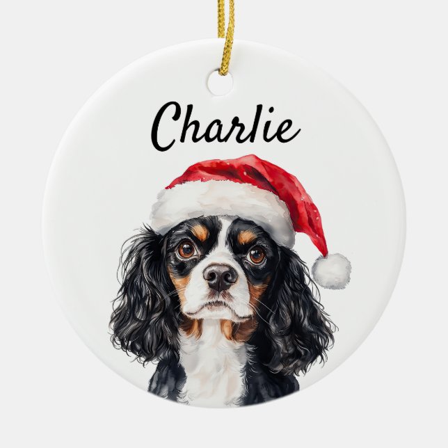 Adorno De Cerámica Personalizado King Charles Spaniel (Frente)