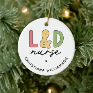 Adorno De Cerámica Personalizado L y D Enfermero   Enfermeras de part