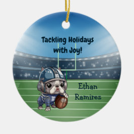 Adorno De Cerámica Personalizado lindo bulldog francés vacaciones de