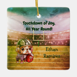 Adorno De Cerámica Personalizado lindo bulldog francés vacaciones de