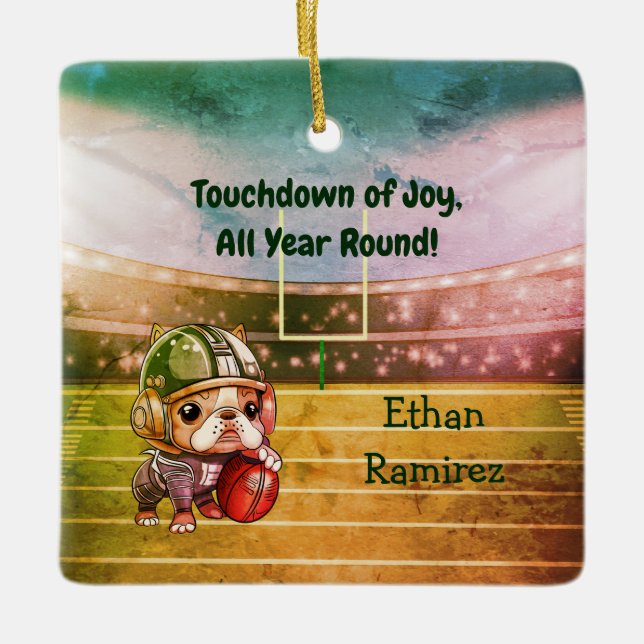 Adorno De Cerámica Personalizado lindo bulldog francés vacaciones de  (Anverso)