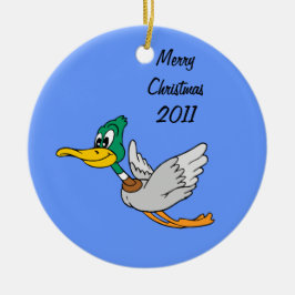 Adorno De Cerámica Personalizado Mallard Duck Volando