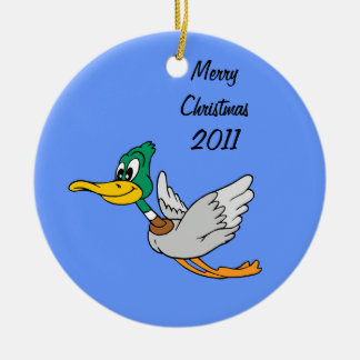 Adorno De Cerámica Personalizado Mallard Duck Volando