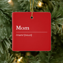 Adorno De Cerámica Personalizado Mamá definición vacaciones rojas mod