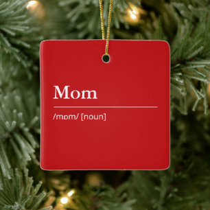 Adorno De Cerámica Personalizado Mamá definición vacaciones rojas mod