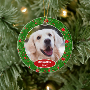 Adorno De Cerámica Personalizado Mascota Cute Foto Primer Navidad En 