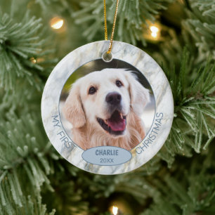 Adorno De Cerámica Personalizado Mascota Cute Foto Primer Navidades E