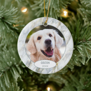Adorno De Cerámica Personalizado Mascota Cute Foto Primer Navidades E