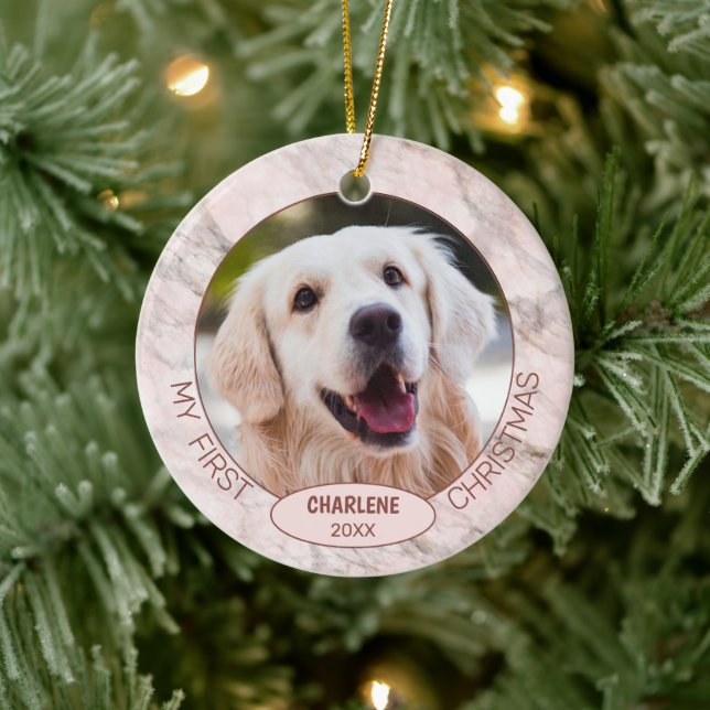 Adorno De Cerámica Personalizado Mascota Cute Foto Primer Navidades E (Árbol)