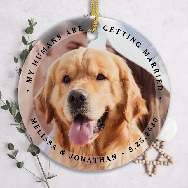 Adorno De Cerámica Personalizado Mascota de compromiso moderno Boda f (Subido por el creador)