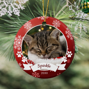 Adorno De Cerámica Personalizado Mascota de gato pintura fotográfica 