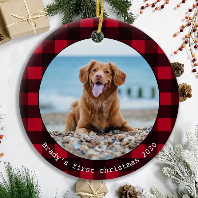 Adorno De Cerámica Personalizado Mascota Perro Navidades de foto de b (Subido por el creador)