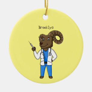 Adorno De Cerámica Personalizado médica ilustracion de ovino de Bigho